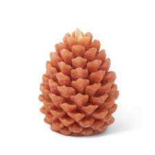 6.5 Inch Light Brown Wax Pinecone Luminara Indoor Candle