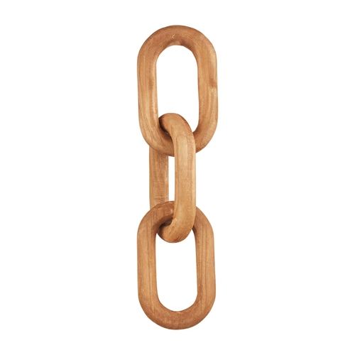 Natural mango wood link bracelet with a smooth organic finish.