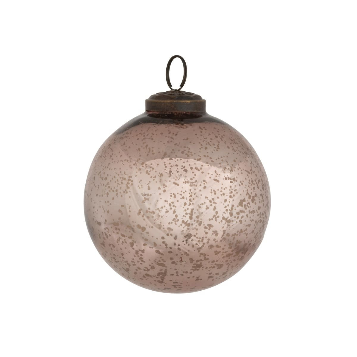 Shiny light gold glass ball ornament with vintage holiday sparkle
