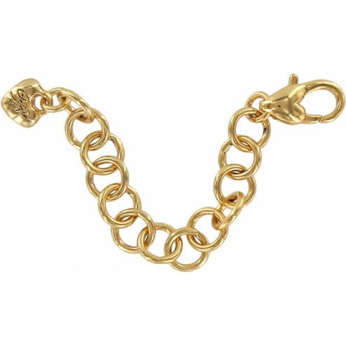 Gold plated short necklace extender with lobster claw closure