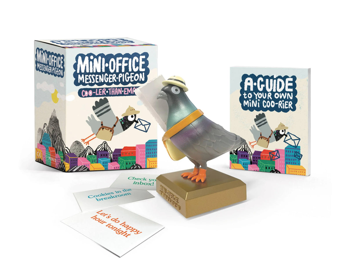 3-inch vinyl messenger pigeon figurine with a note slot.