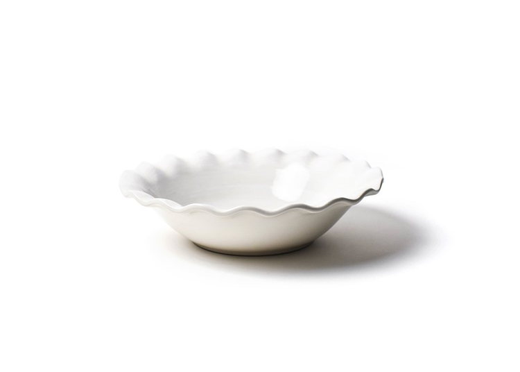 White earthenware Signature Ruffle Best Bowl with ruffled rim edge