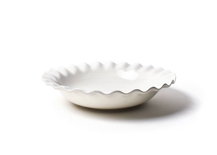 White earthenware Signature Ruffle Best Bowl with ruffled rim edge