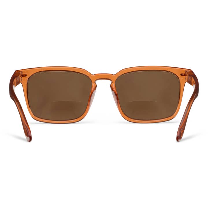 Shasta Reading Sun sunglasses with polycarbonate frames in green ombre smoke gradient lenses and spring hinges.