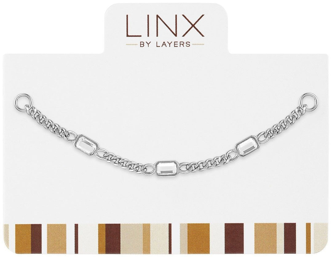 Silver chunky chain solitaire LINX add-on with thick polished links