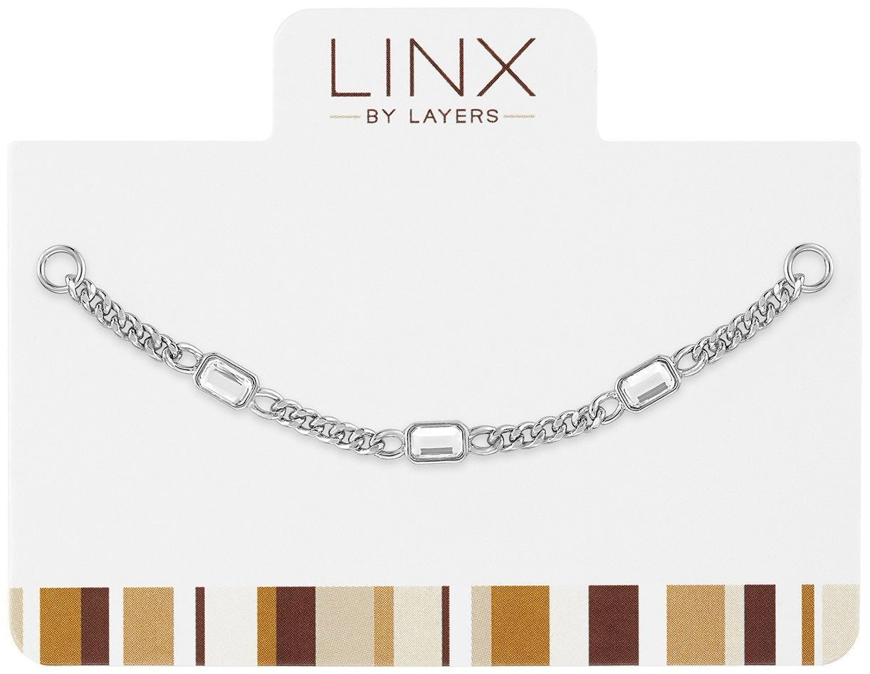 Silver chunky chain solitaire LINX add-on with thick polished links