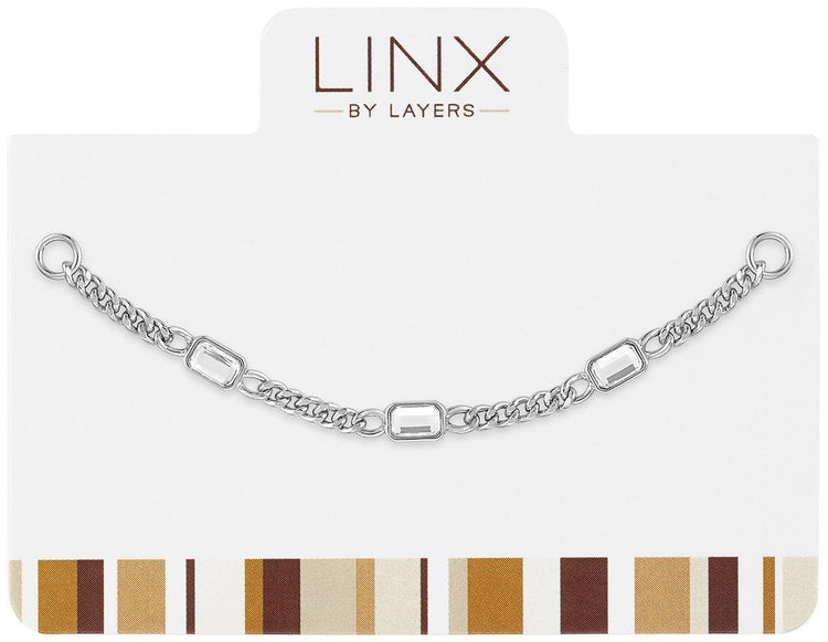 Silver chunky chain solitaire LINX add-on with thick polished links
