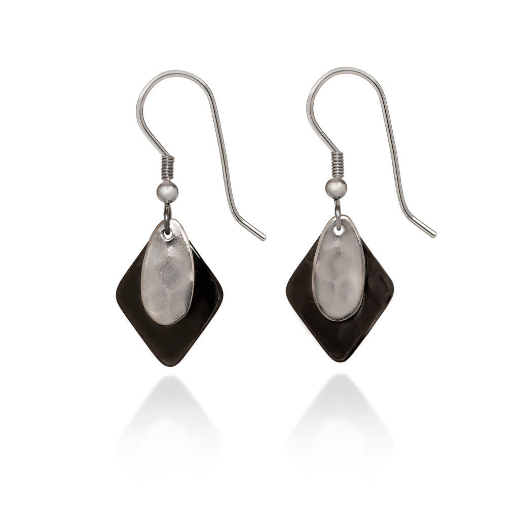 Silver Classic Layered Shapes Earrings