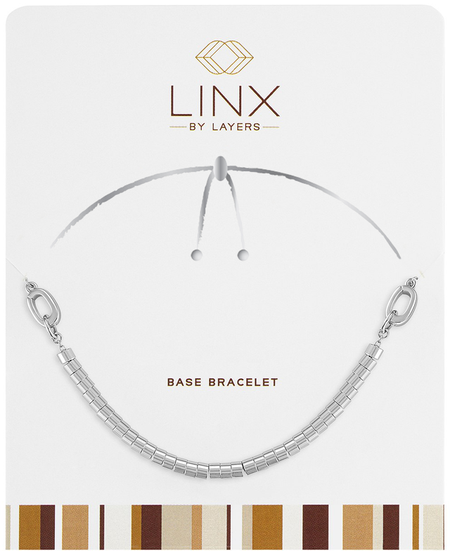 Silver disc bead LINX base bracelet with sleek metallic finish