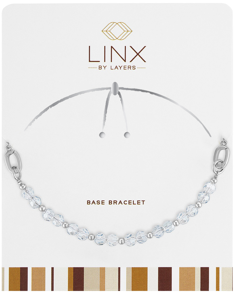 Silver gray faceted LINX base bracelet on a delicate chain