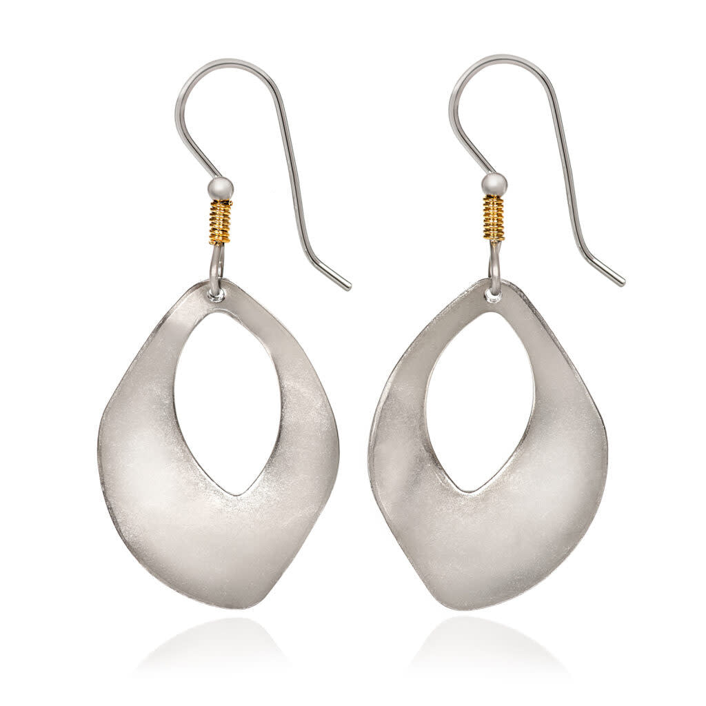 Silver Hammered Organic Shape Earrings