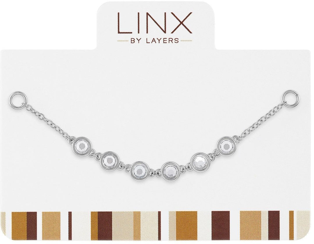 Silver multi-crystal LINX add-on bracelet featuring dazzling crystal accents with a shimmering silhouette.