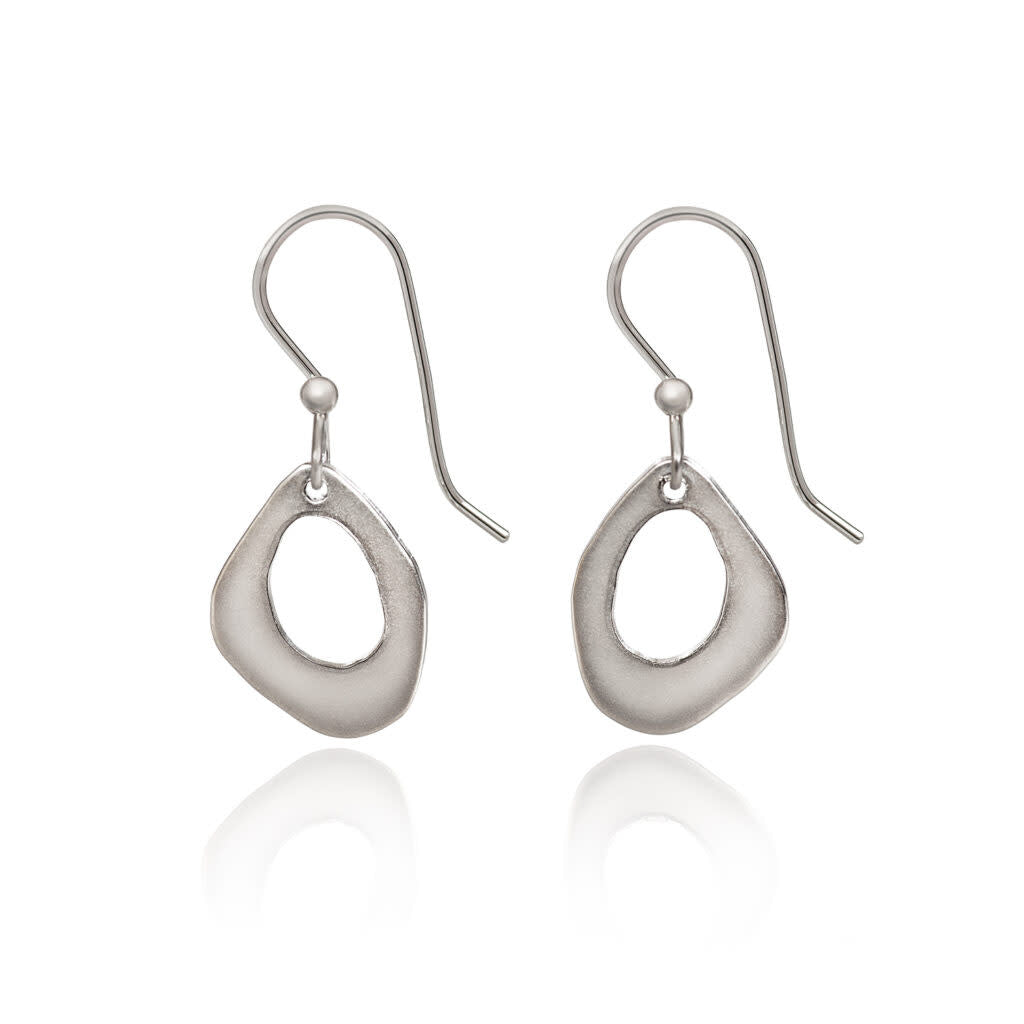 Silver Open Organic Shape Earrings