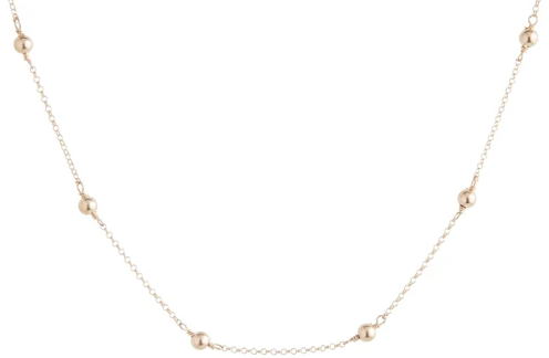 Gold choker necklace with a 4mm bead chain on a gold-filled link.