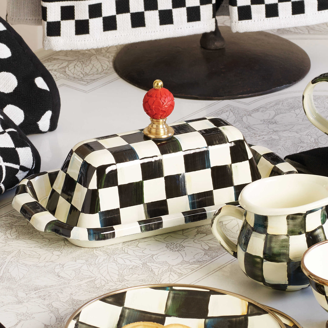 Courtly Check Enamel Butter Box
