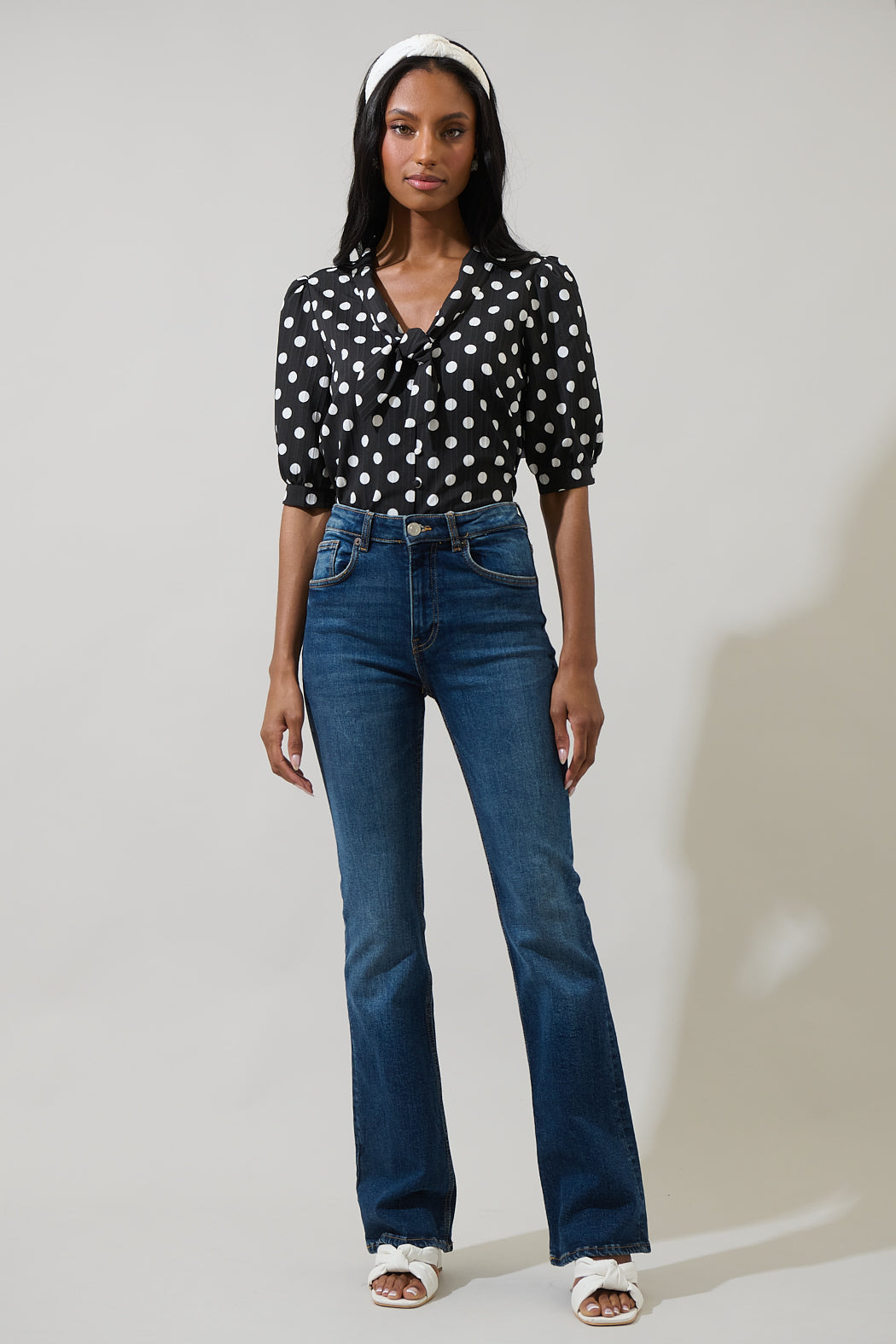 Bremen Dot Conley Button Down Blouse