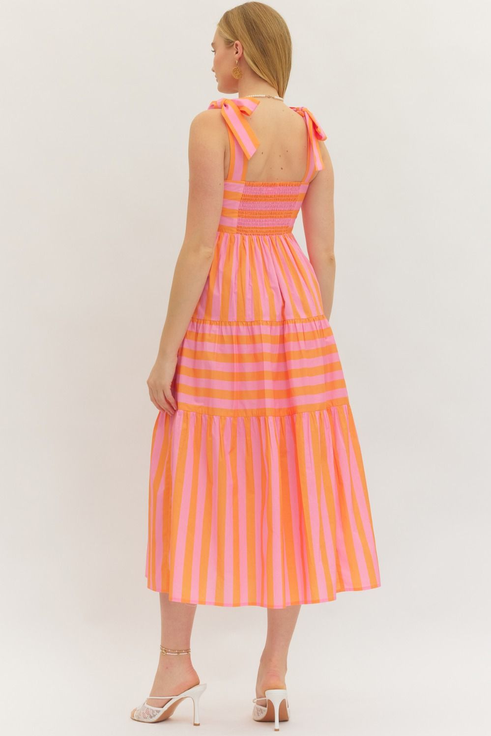 Zariyah Striped Sleeveless Midi Dress