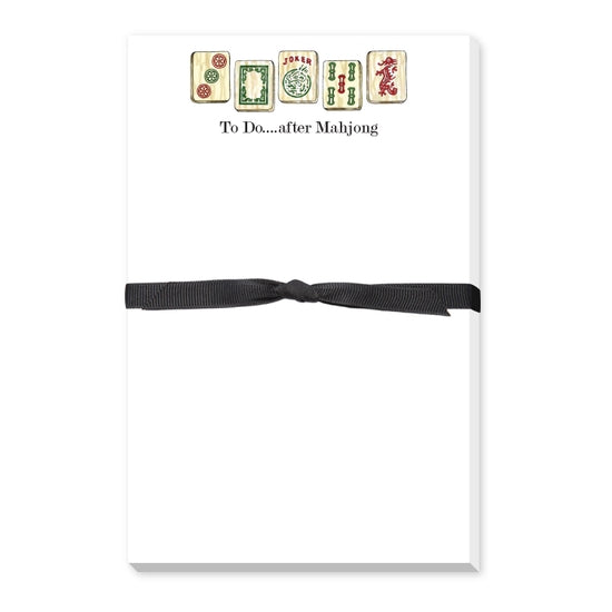 Mahjong Large Notepad with a classic tile-pattern cover in neutral tones.