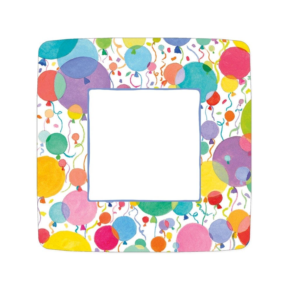 Square salad plate with water-based dye print on durable paper board