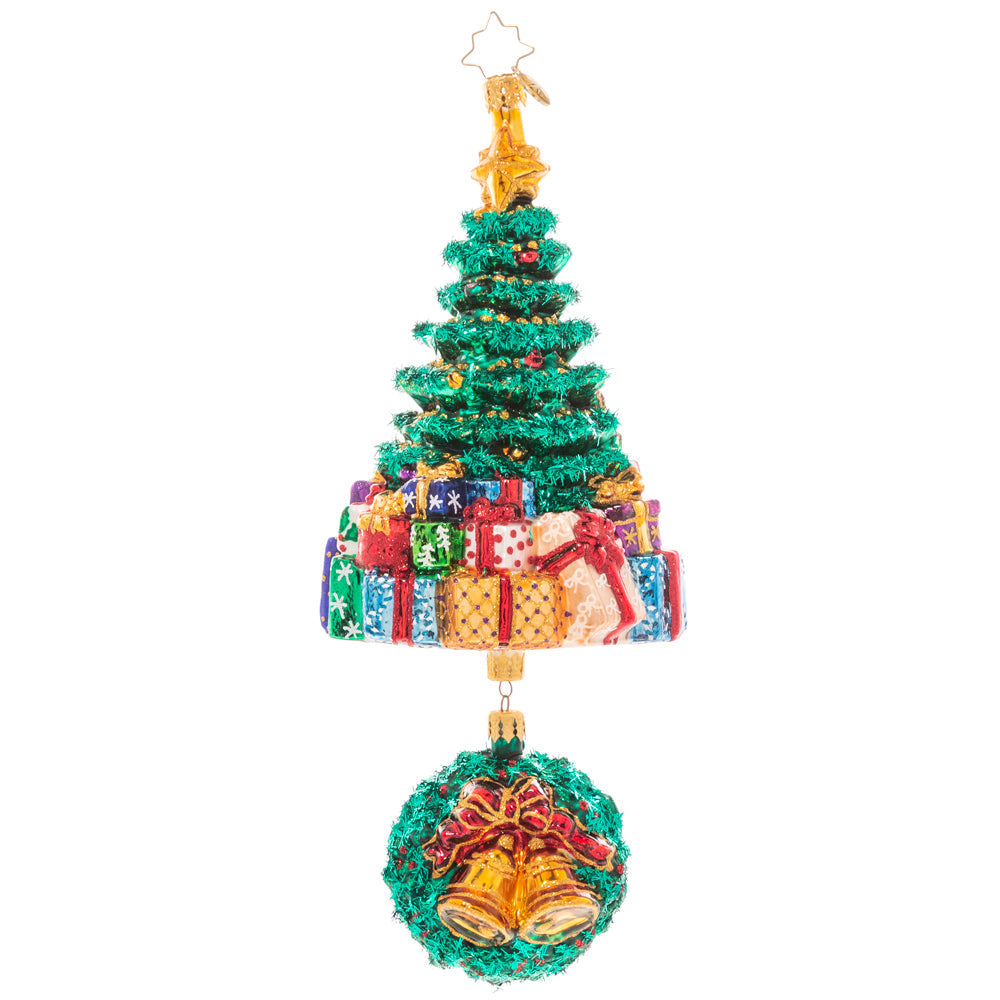 Christmas Splendor Tree ornament in silver metallic finish with a classic tree silhouette.