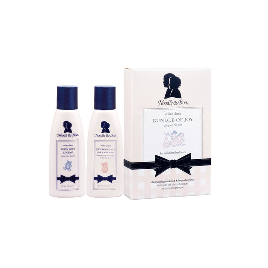 Noodle & Boo Bundle of Joy set with 2 oz Super Soft Lotion and 2 oz Newborn 2-in-1 Hair & Body Wash.
