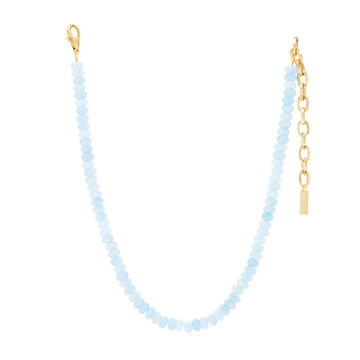 Antique gold-plated brass necklace with sparkly beads on a 14.75-inch chain.