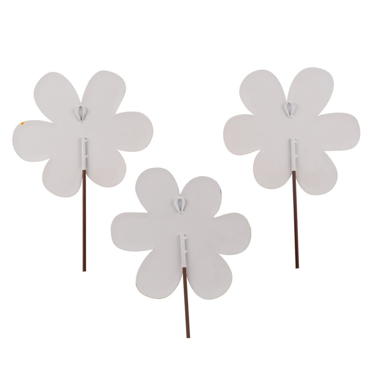 Small Madras Flowers stake with a 9-inch square floral pattern in red and white.