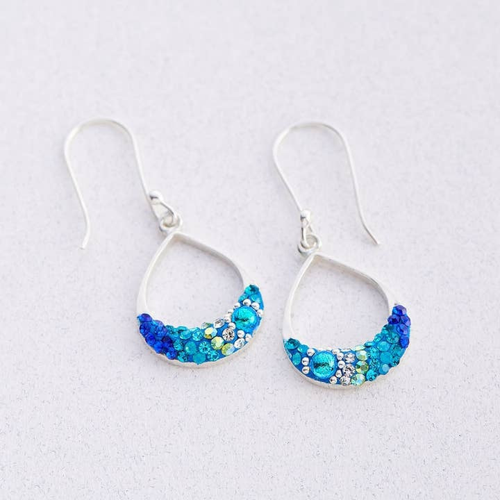 Small Open Hoop Drop Earrings