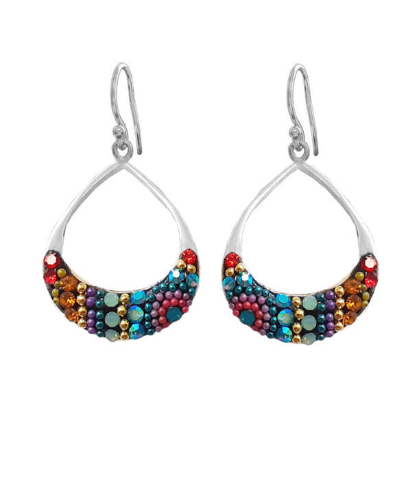 Small Open Hoop Drop Earrings