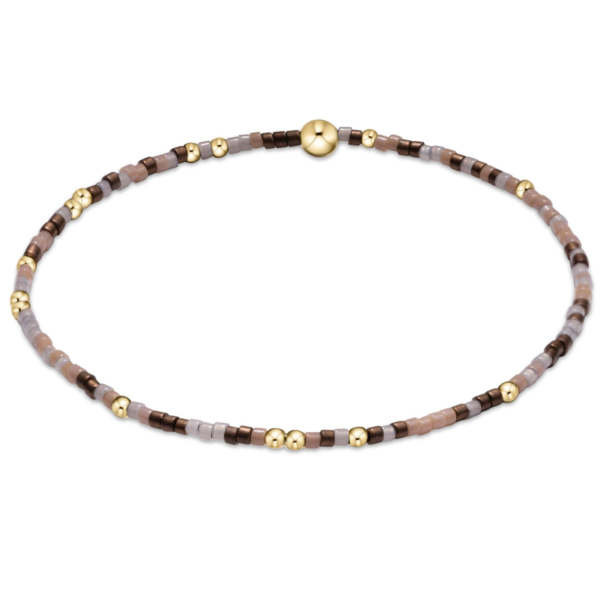 Hand-beaded Hope Unwritten bracelet with mixed seed beads in various colors on high-performance elastic.