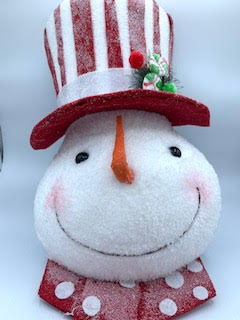 ORN Snowman candle in a clear glass jar with an 11-inch wick and snowflake design.