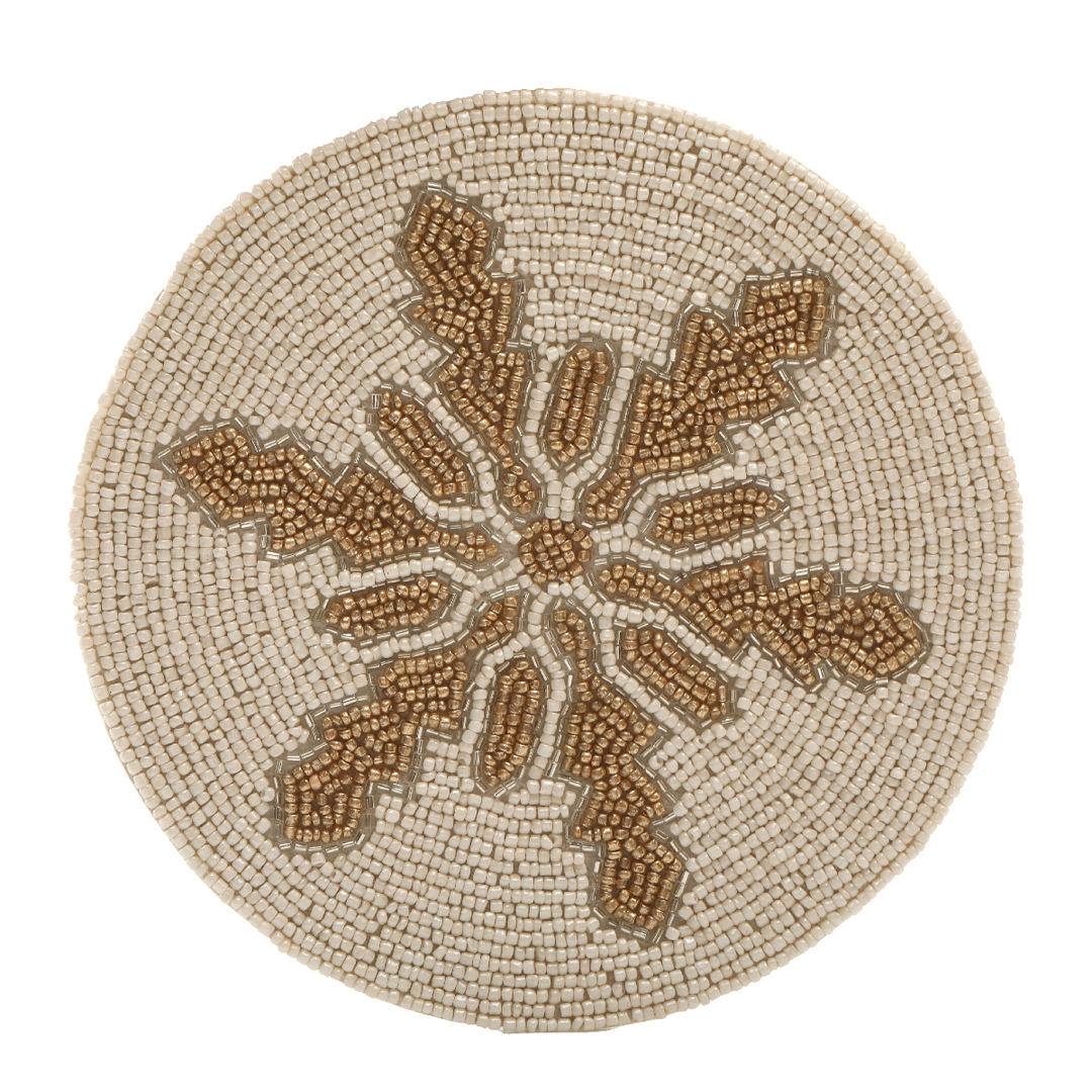 Snowflake Beaded Coaster - Sold as Set