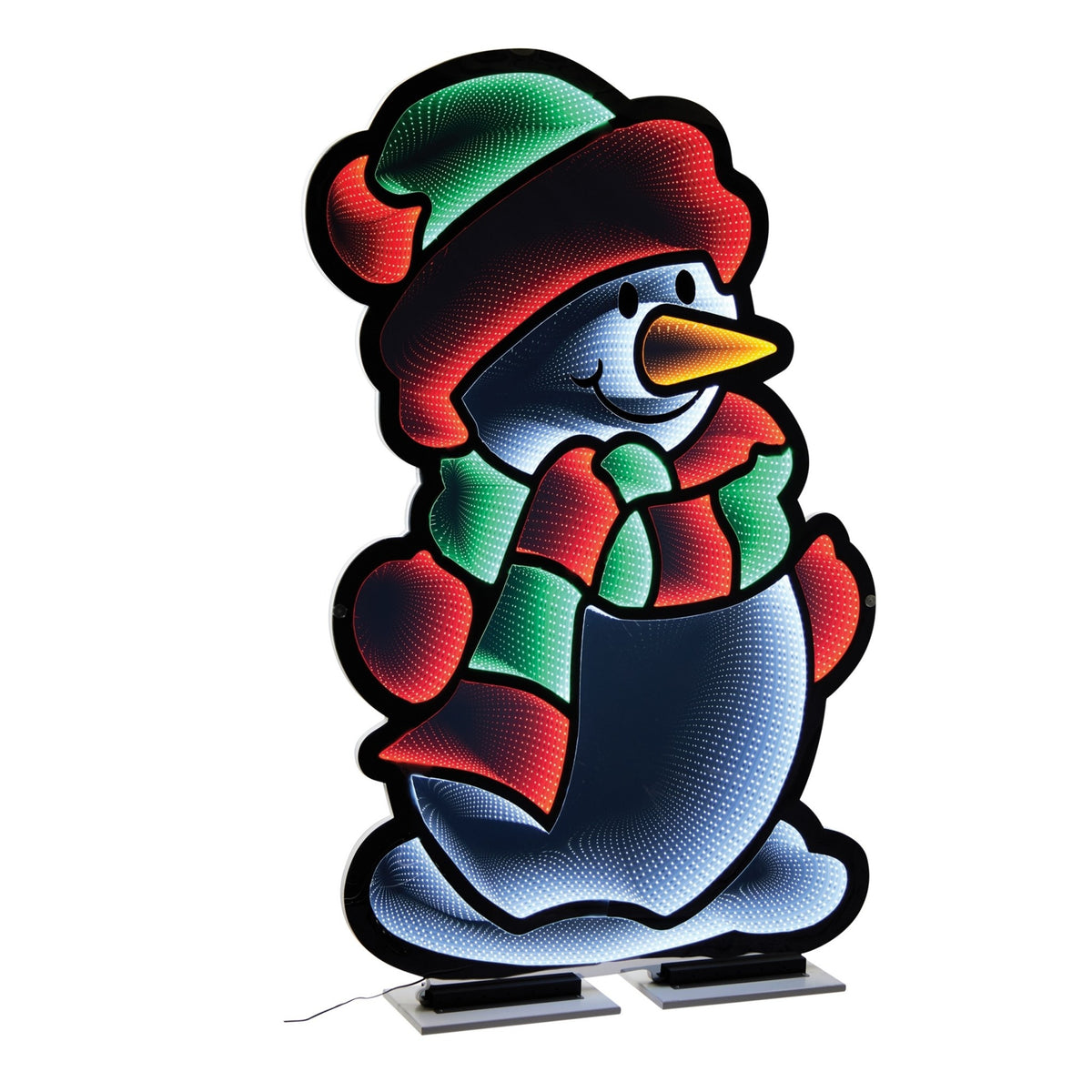 70-inch acrylic snowman infinity light with glowing white interior