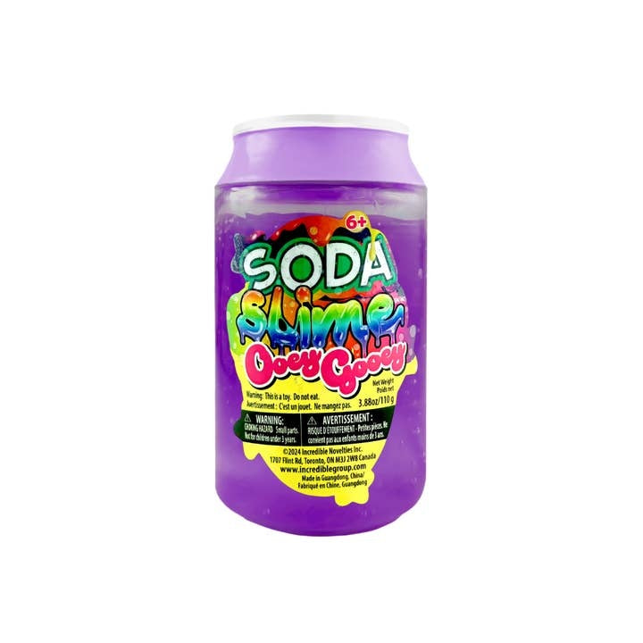 Purple soda-themed slime with fizzy bubbles texture