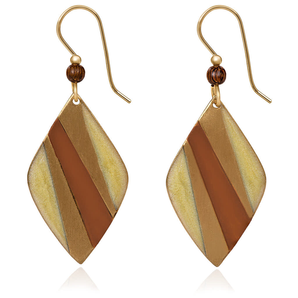 Soft Diamond Abstract earrings featuring a semi-precious stone crystal drop with an artistic geometric silhouette.