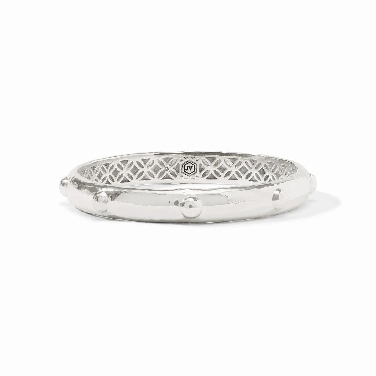 Silver Solara bangle with a smooth, polished finish.