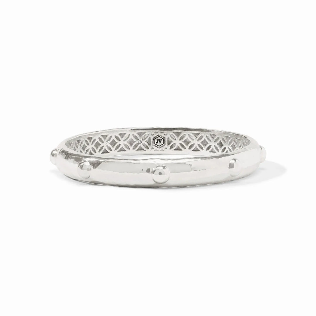 Silver Solara bangle with a smooth, polished finish.