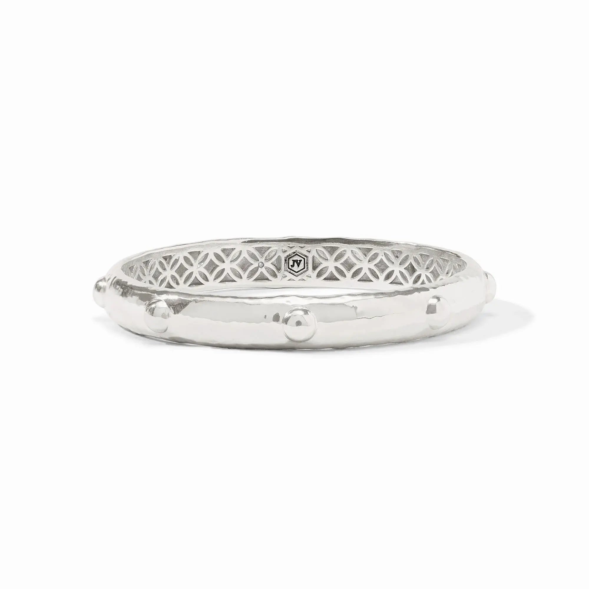 Silver Solara bangle with a smooth, polished finish.