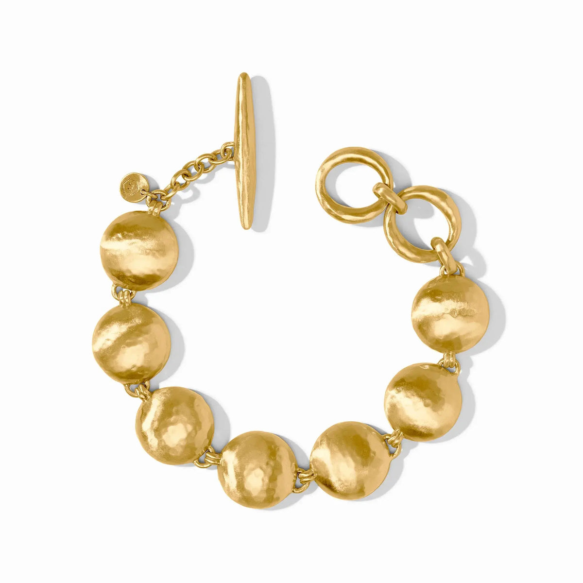 Adjustable Solara bracelet in gold with a sleek toggle clasp.