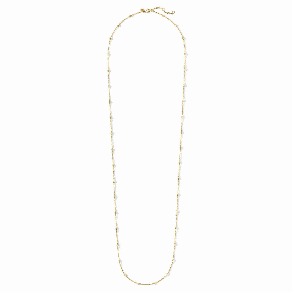 Gold Solara Delicate Station Necklace with radiant station stones on a delicate chain.