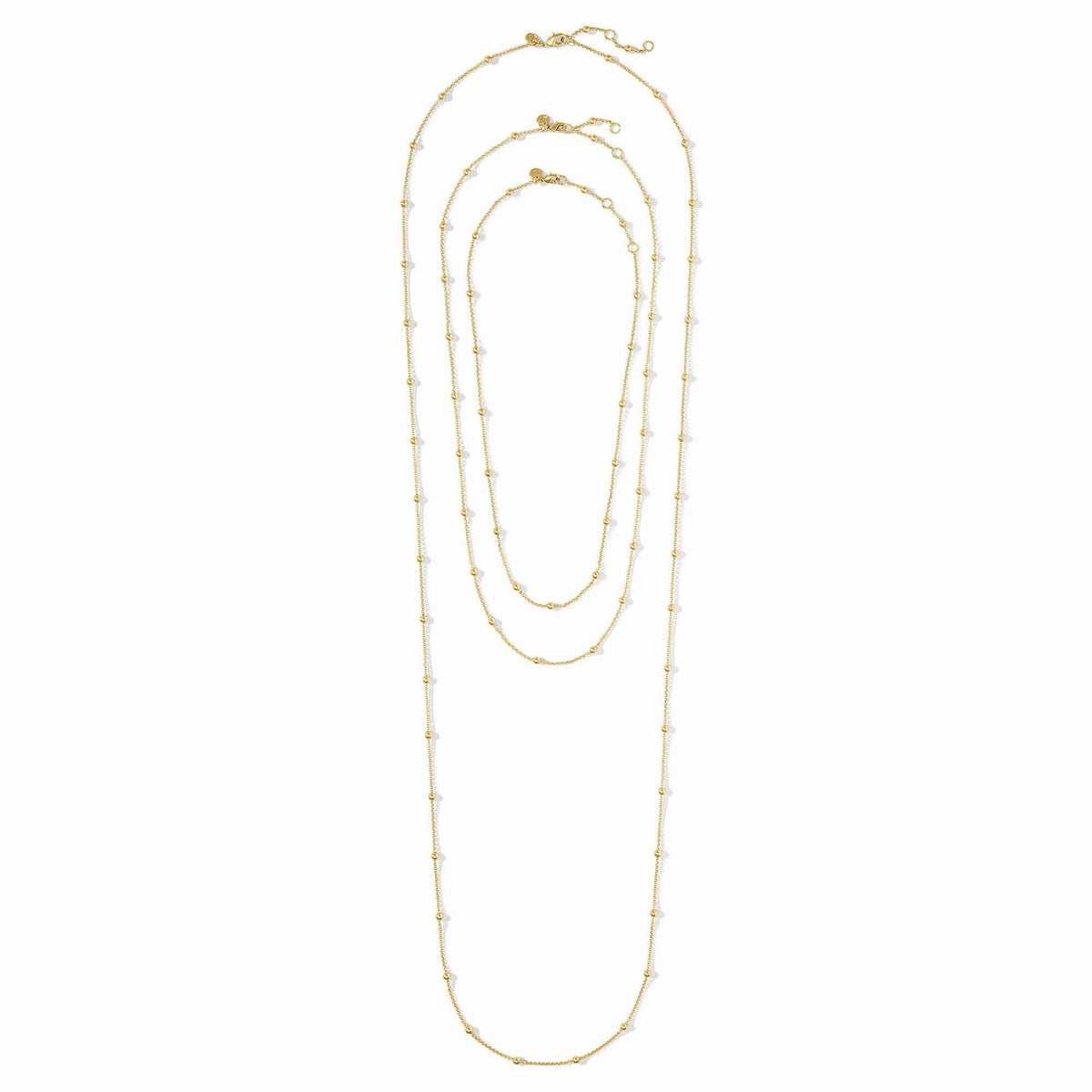 Gold Solara Delicate Station Necklace with radiant station charms on a fine chain.