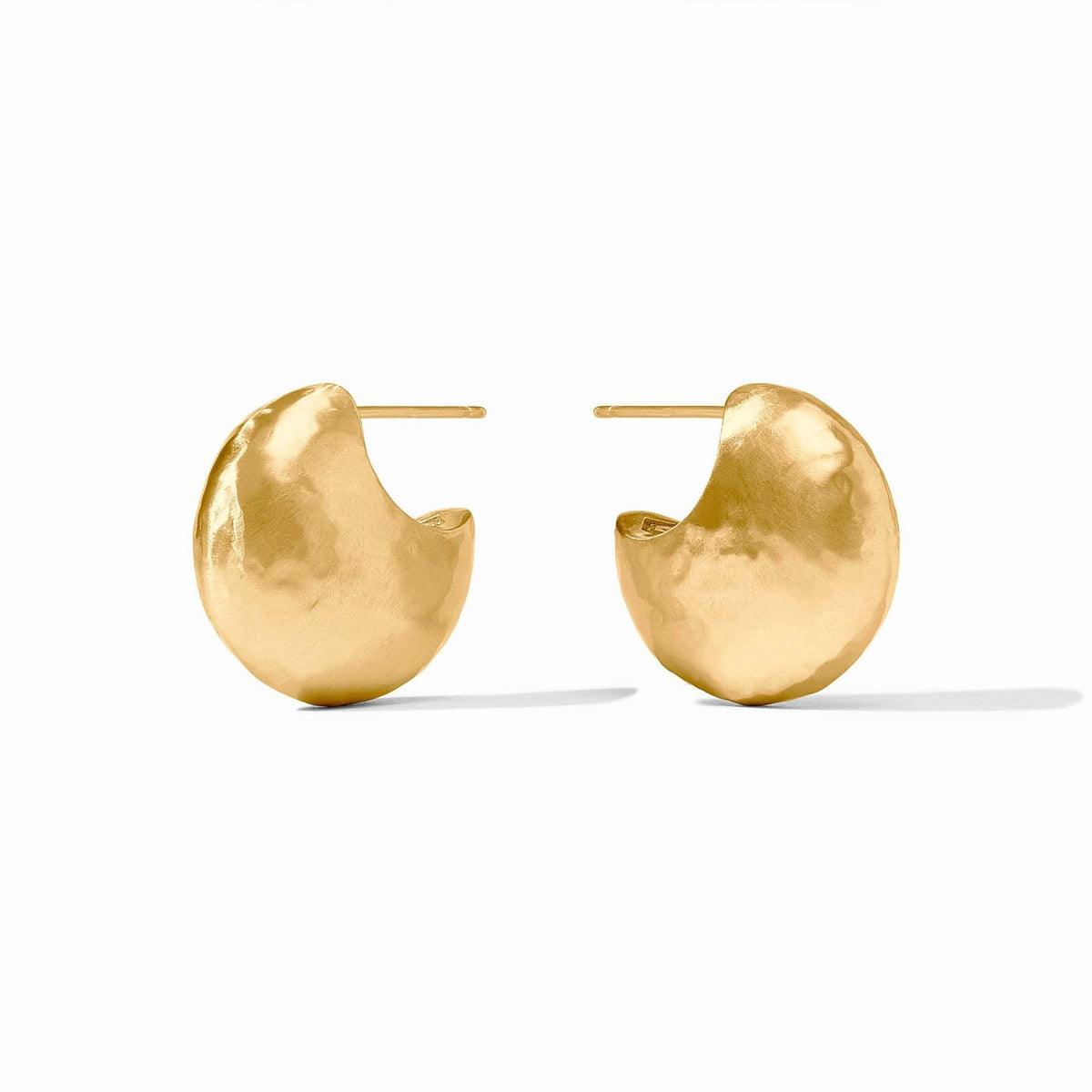 Gold hoop earring with post back