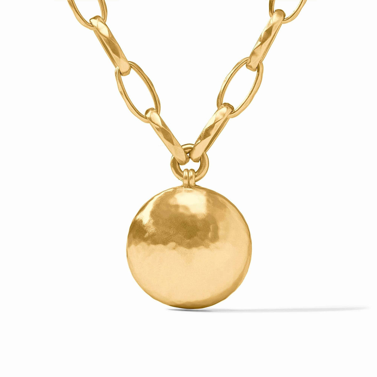 Gold plated Solara necklace with a sleek pendant on an adjustable 20-inch chain.