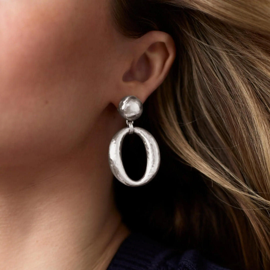 Solara Orbit Statement Earring Silver