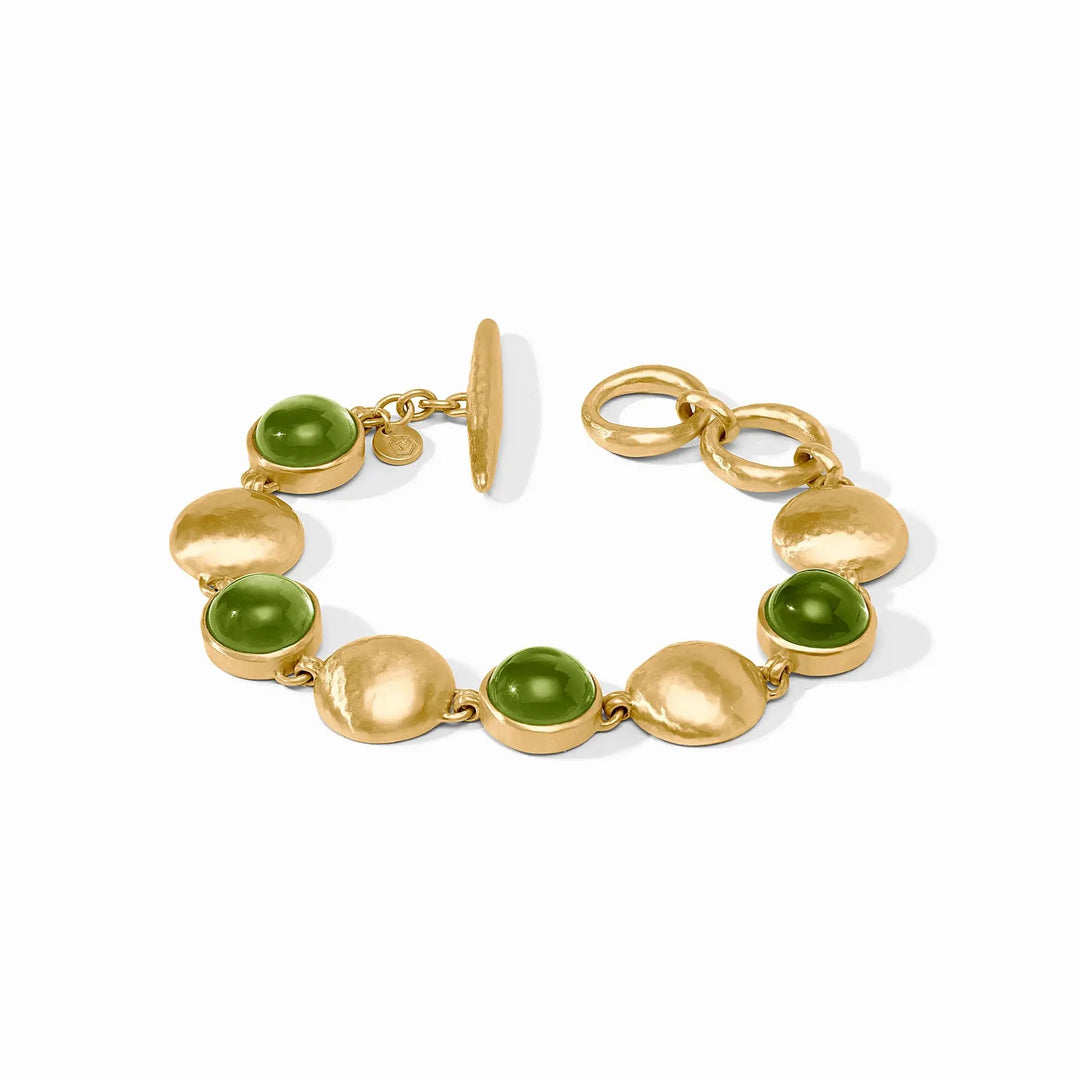 Gold iridescent Solara Stone bracelet with adjustable toggle clasp