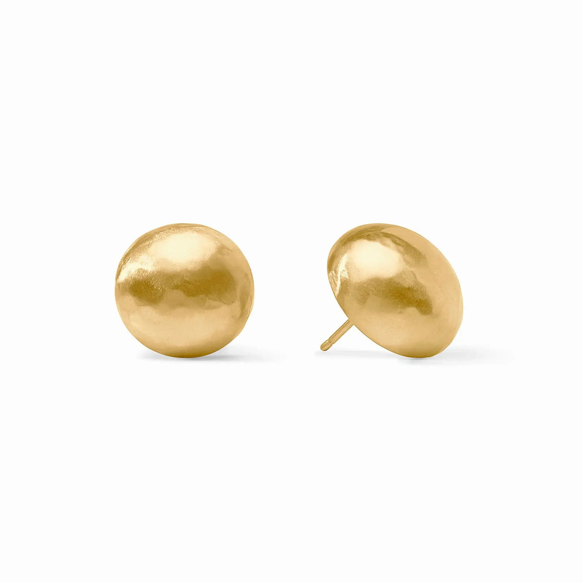 Gold-plated solara stud earrings with a simple circular silhouette.