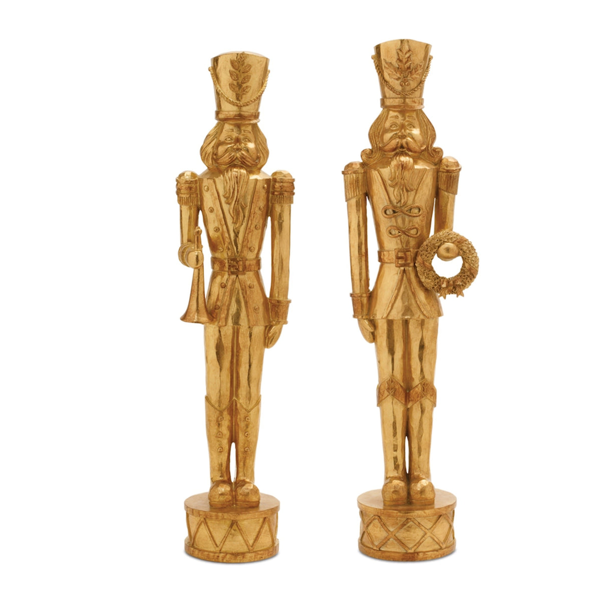 Twenty-inch tall soldier figurine made of resin with a standing military uniform silhouette.