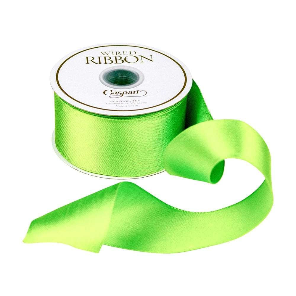 Solid Satin Wired Citron Ribbon