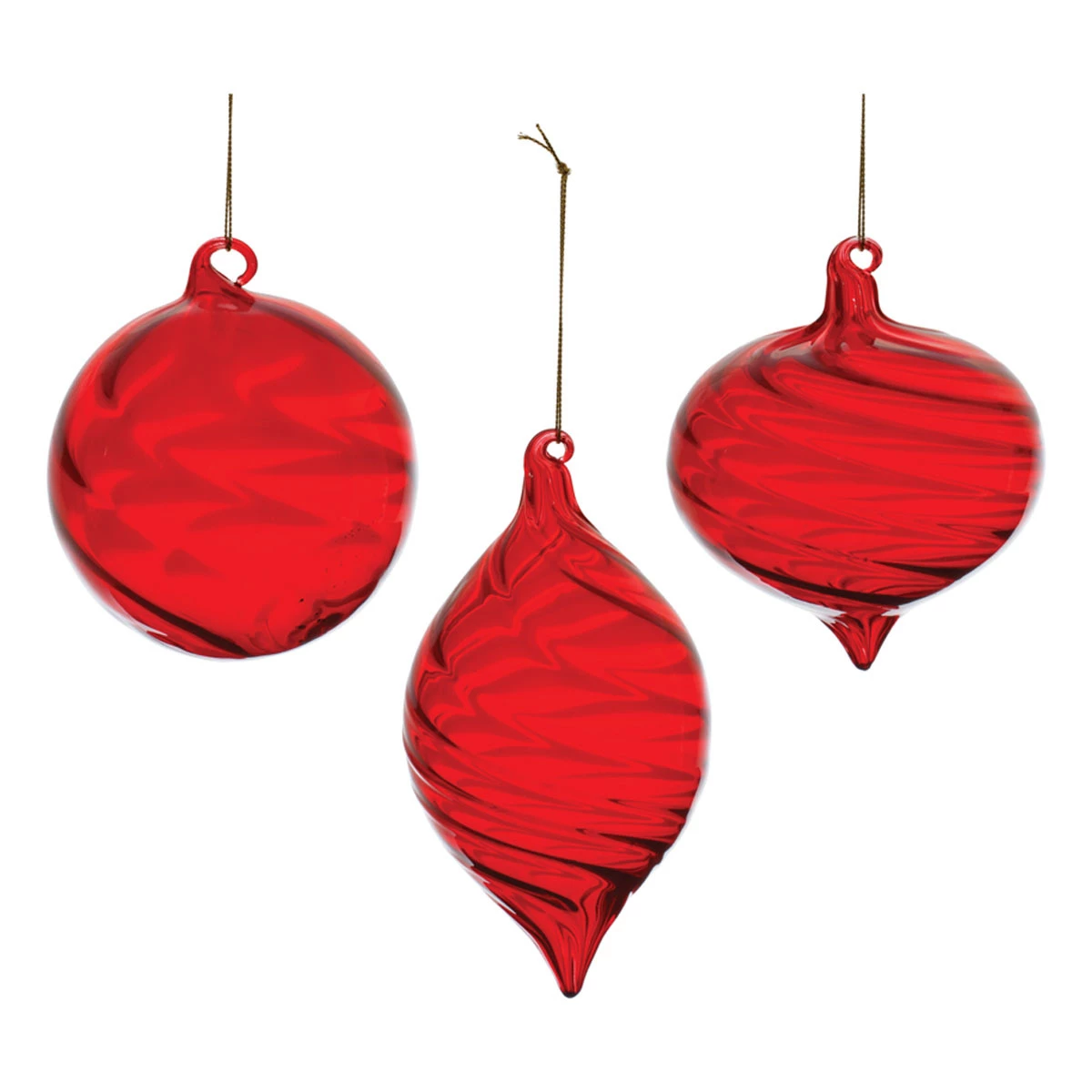 Spiral Pattern Glass Ornament - Sold Individually