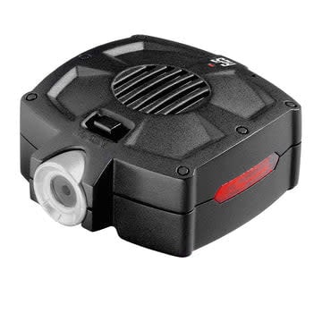 Compact black motion detector alarm with vibration sensor mode